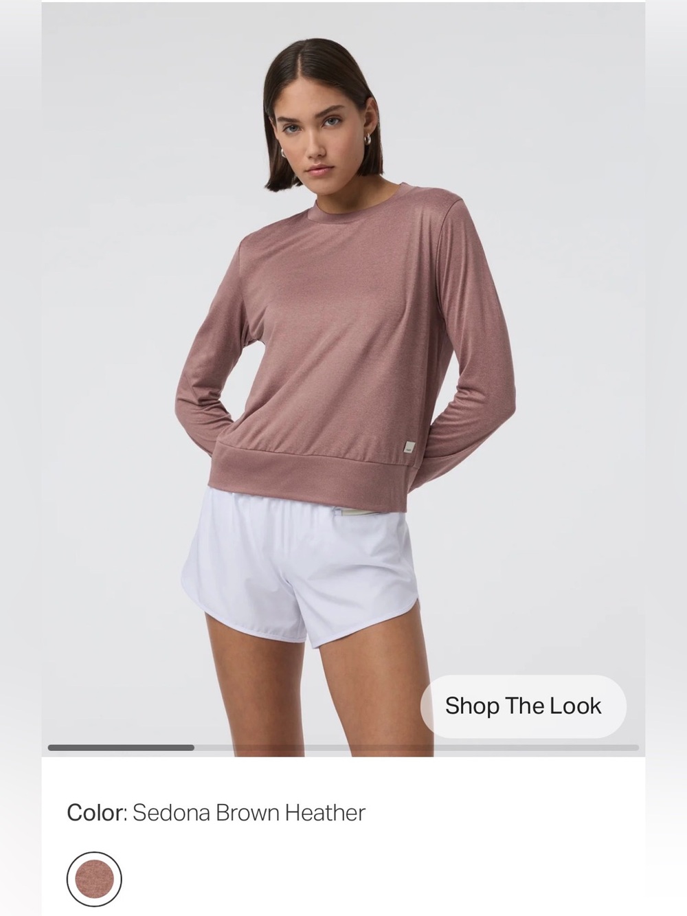 Vuori Daydream Crew is Sedona Brown Heather - size small